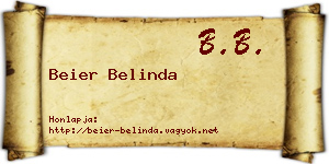 Beier Belinda névjegykártya